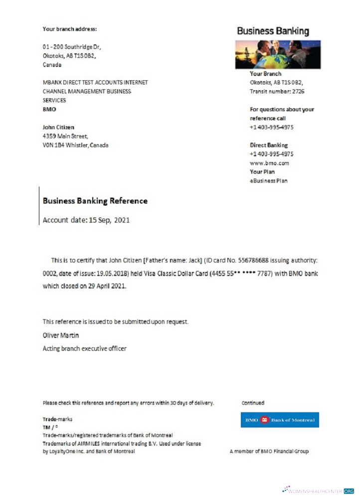 Download Canada BMO Bank of Montreal closure reference Photoshop template